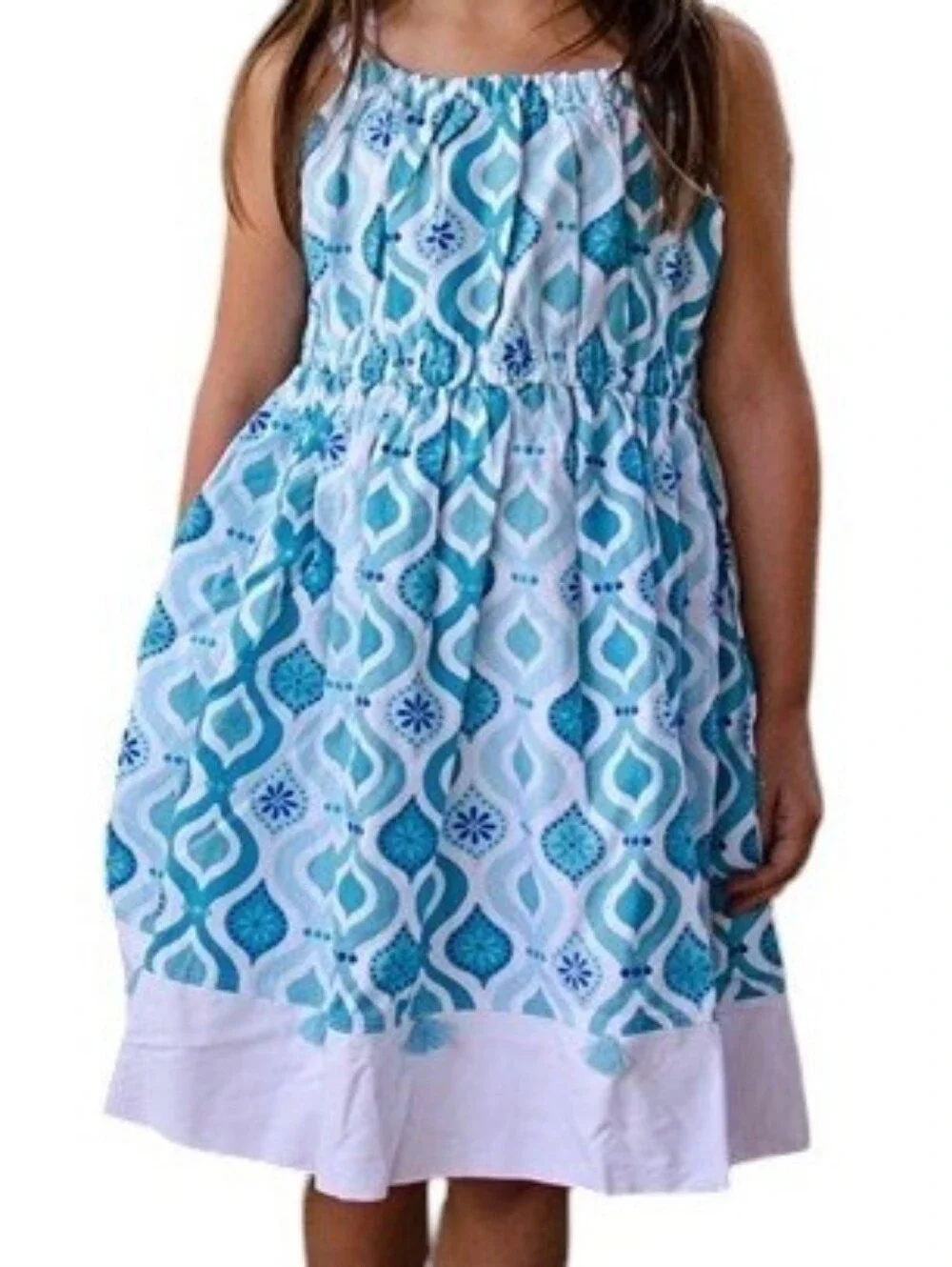 Gymboree Tassel Tile Print Linen Blend Dress